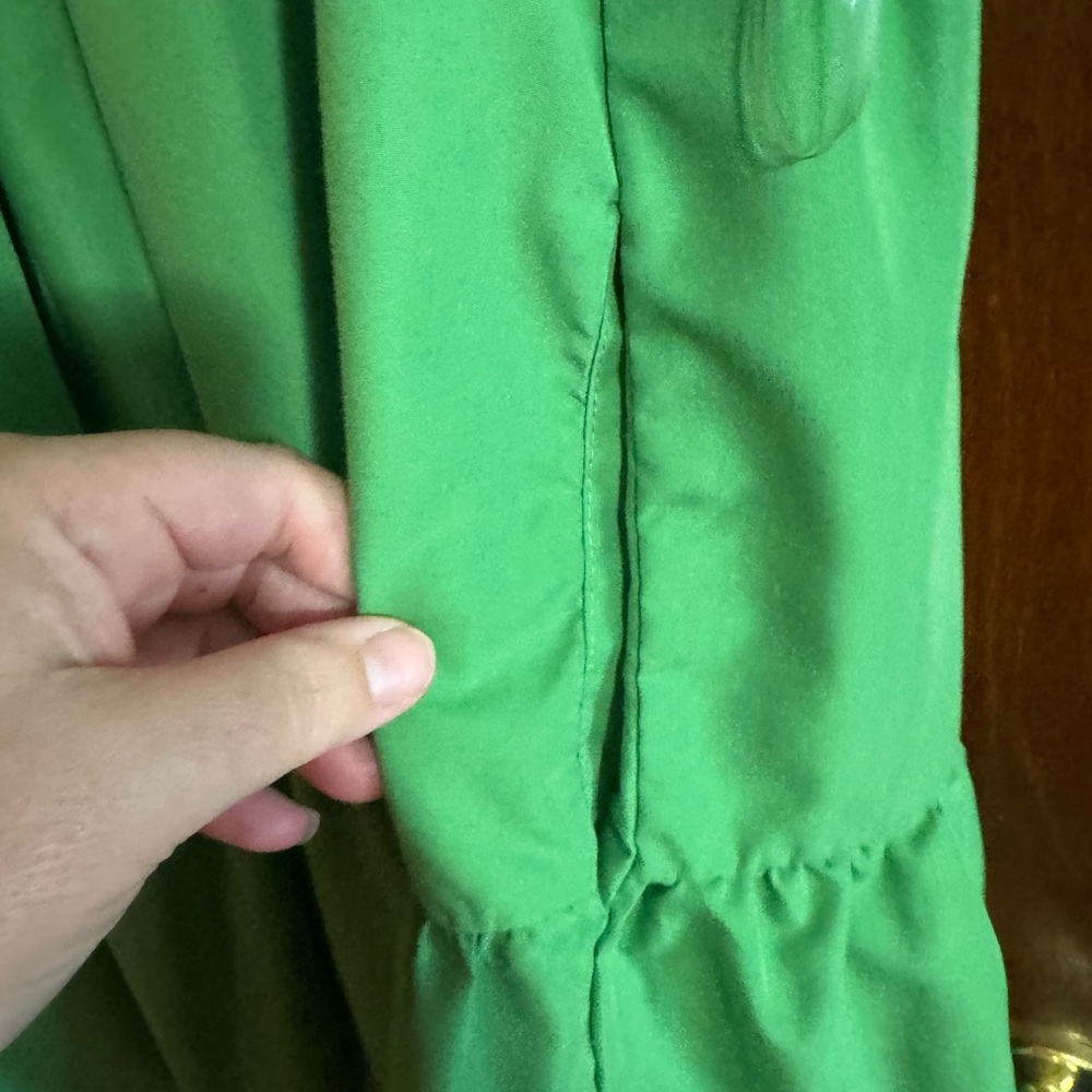 Green Ruffled Kids Dress - Picture 2 of 3